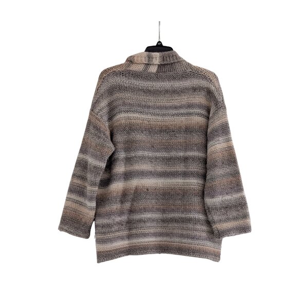 ✨United Colors of Benetton Striped Wool-Blend Open Cardigan  Size M/L Preowned - Picture 3 of 7